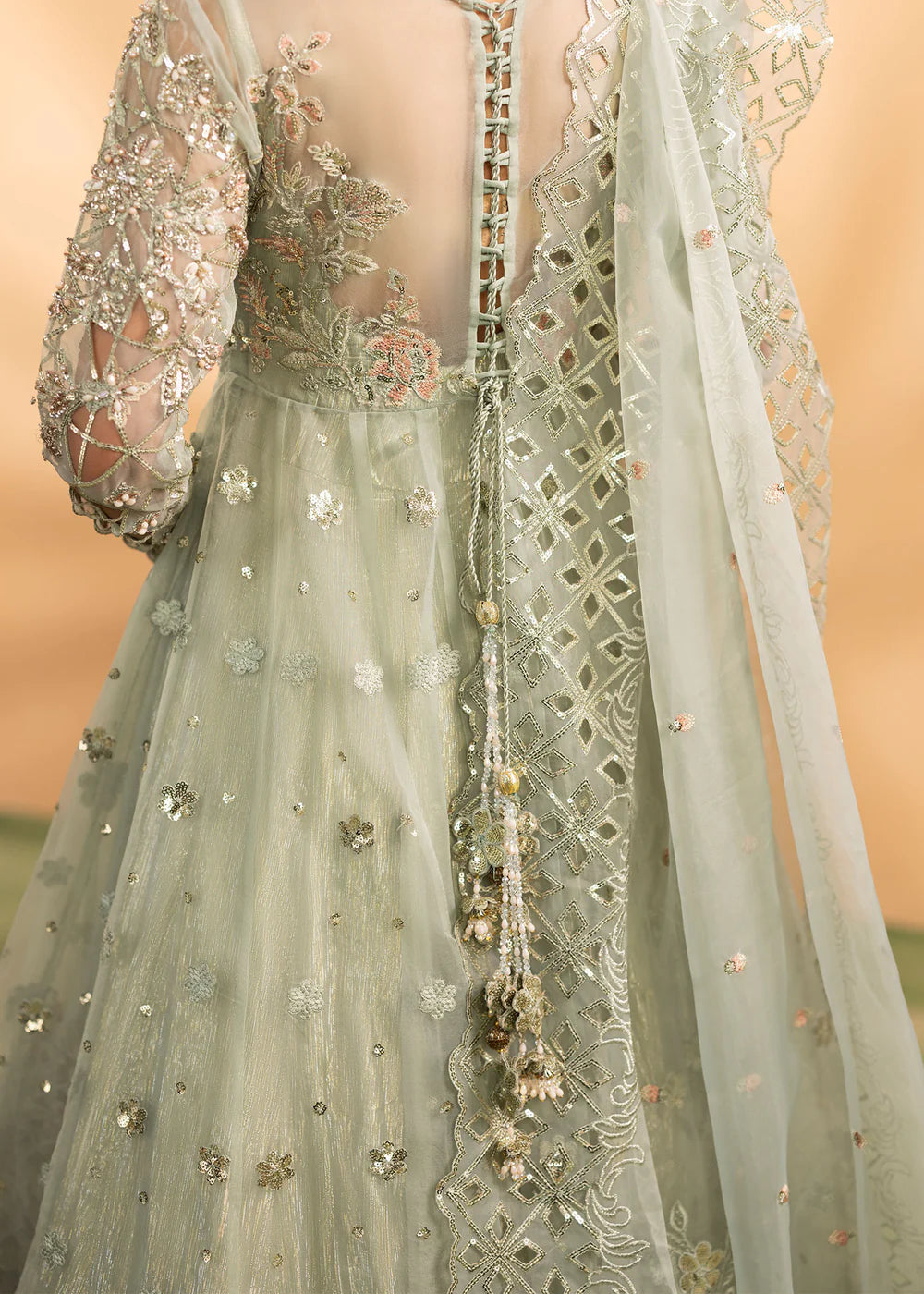 Elegant Aquamarine Organza Maxi Dress