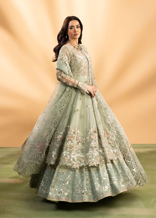 Elegant Aquamarine Organza Maxi Dress