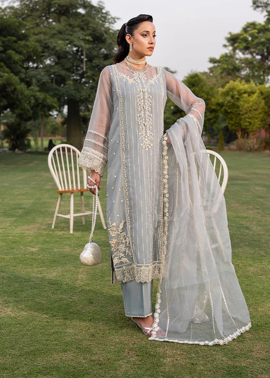 Safaa Grey Organza Kurta Set